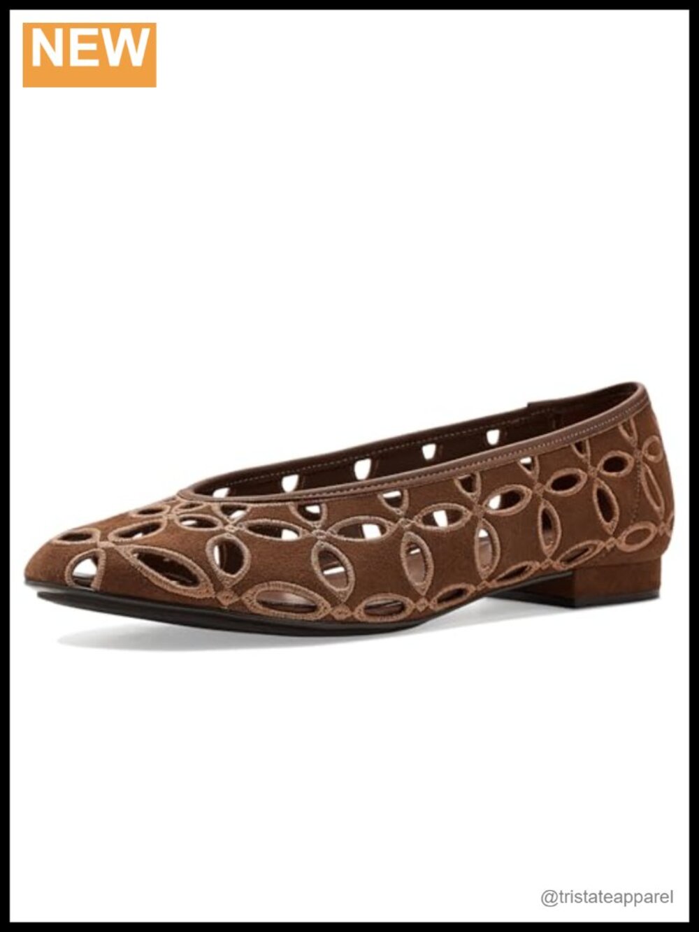 Suede Embroidered Floral Ballet Flat